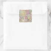 Massachusetts und Insel Rhode 2 Quadratischer Aufkleber (Tasche)