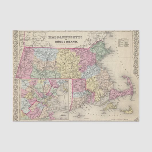 Massachusetts und Rhode Island 2 Seidenpapier (Vorderseite)