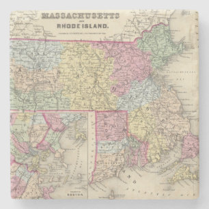 Massachusetts und Rhode Island 2 Steinuntersetzer