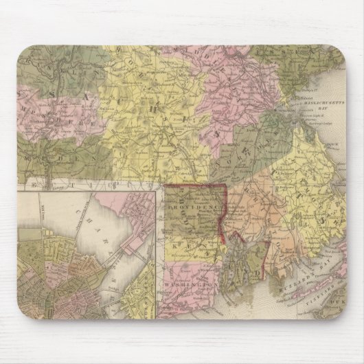 Massachusetts und Rhode Island Mousepad (Vorne)