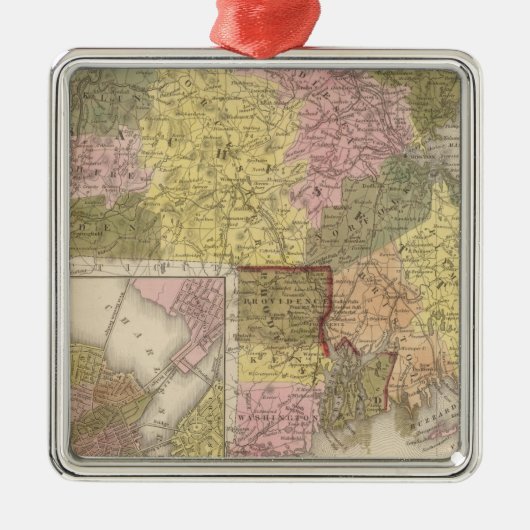 Massachusetts und Rhode Island Ornament Aus Metall (Vorne)