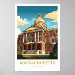 Massachusetts United Staaten Travel Print Poster