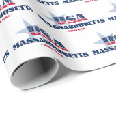 Massachusetts US Flagge Staat Geschenkpapier (Rolleneckpunkt)