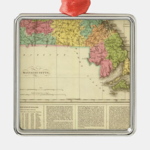 Massachusetts US Silbernes Ornament