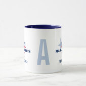 Massachusetts USA 1788 Blue Star Personalized Mug Tasse (Zentrum)
