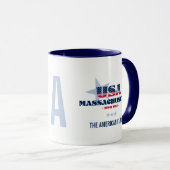 Massachusetts USA 1788 Blue Star Personalized Mug Tasse (VorderseiteRechts)