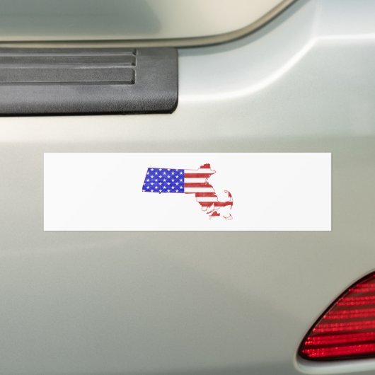 Massachusetts USA Flaggen Silhouette Staat Karte Autoaufkleber (Auf Auto)