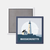 Massachusetts, USA Magnet (Vorderseite/Rückseite)