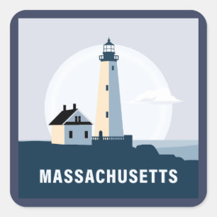 Massachusetts, USA Quadratischer Aufkleber