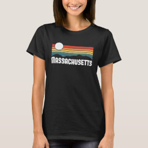 Massachusetts Vintag Sunset 80er Retro Sommerstaat T-Shirt