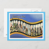 Massachusetts Vintage Reise Postkarte (Vorne/Hinten)