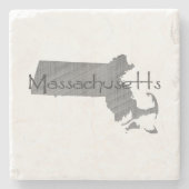 Massachusetts Vintages graues Kopfbrett Steinuntersetzer (Vorderseite)