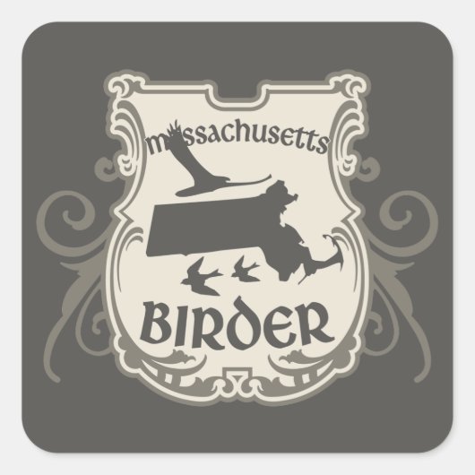 Massachusetts Vogelbeobachter Quadratischer Aufkleber (Vorderseite)