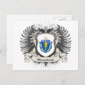 Massachusetts Wappen Postkarte (Vorne/Hinten)