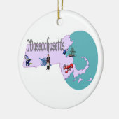 Massachusetts-Weihnachtsbaum-Verzierung Keramikornament (Links)