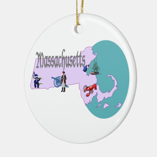 Massachusetts-Weihnachtsbaum-Verzierung Keramikornament (Links)