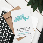 MASSACHUSETTS Wir haben neue Adresse Neue Zuhause Postkarte