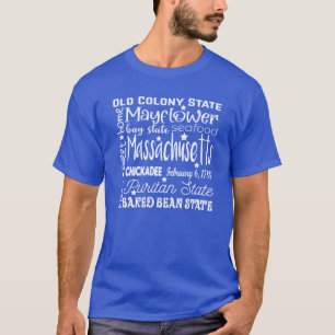 Massachusetts Wortwolken-Typografie T-Shirt
