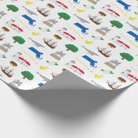 Massachusetts Wrapping Paper Geschenkpapier (Ecke)
