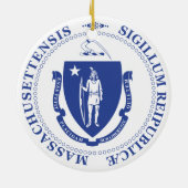 Massachusetts-Zeichen Keramik Ornament (Hinten)
