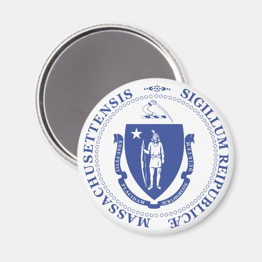 Massachusetts-Zeichen Magnet (Vorderseite/Rückseite)