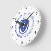 Massachusetts-Zeichen Runde Wanduhr (Winkel)