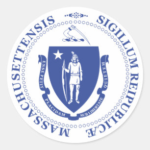 Massachusetts-Zeichen Runder Aufkleber