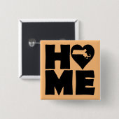 Massachusetts Zuhause Heart Staat Button Abzeichen (Vorne & Hinten)