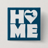 Massachusetts Zuhause Heart Staat Button Abzeichen (Vorderseite)