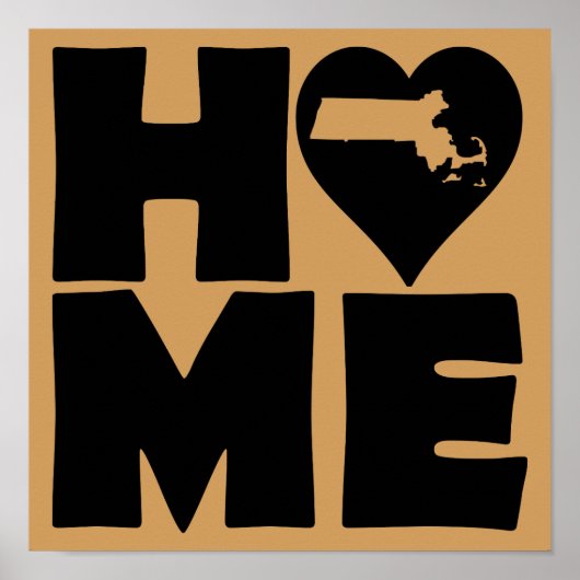 Massachusetts Zuhause Heart Staat Plakatzeichen Poster (Vorne)