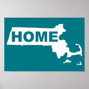 Massachusetts Zuhause Weg Vom Staat Plakat Schild