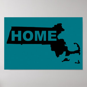 Massachusetts Zuhause weg vom Staat Poster-Zeichen Poster