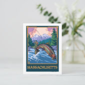 MassachusettsAngler Fisherman Scene Postkarte (Stehend Vorderseite)