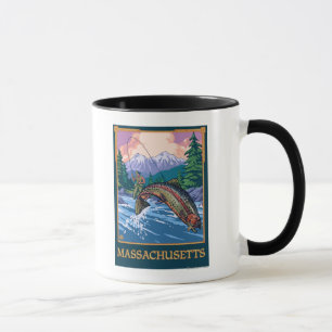 MassachusettsAngler Fisherman Scene Tasse