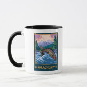 MassachusettsAngler Fisherman Scene Tasse (Links)