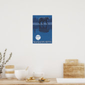 MassachusettsBear im Mondschein Poster (Küche)