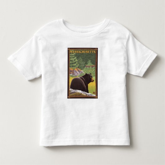 MassachusettsBlack Bär im Wald Kleinkind T-shirt (Vorderseite)