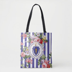 Massachusettsblumenstreifen personifizieren tasche