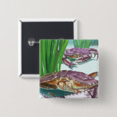 MassachusettsCrab und Fisherman Button (Vorne & Hinten)