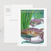 MassachusettsCrab und Fisherman Postkarte (Vorne/Hinten)