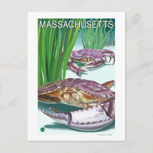 MassachusettsCrab und Fisherman Postkarte (Vorderseite)