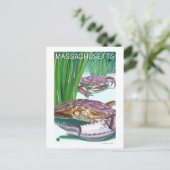 MassachusettsCrab und Fisherman Postkarte (Stehend Vorderseite)
