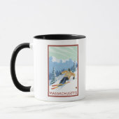 MassachusettsDownhill Skier Scene Tasse (Links)