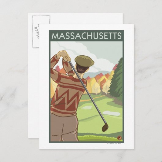 MassachusettsGolfszene Postkarte (Vorne/Hinten)