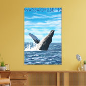 MassachusettsHumpback Whale Scene Leinwanddruck (Insitu (Wohnzimmer))