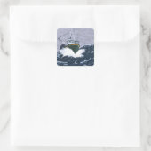 MassachusettsKrebse Fischerei Bootszene Quadratischer Aufkleber (Tasche)
