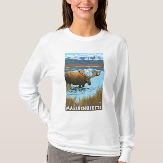 MassachusettsMoose, das im See trinkt T-Shirt (Vorderseite)