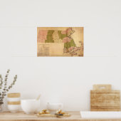 MassachusettsPanoramakarteMassachusetts Poster (Küche)