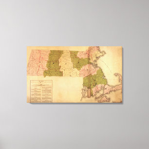 MassachusettsPanoramic MapMassachusetts Leinwanddruck
