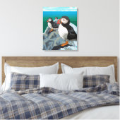 MassachusettsPuffinszenierung Leinwanddruck (Insitu (Schlafzimmer))